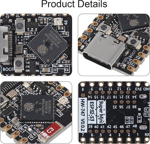 3PCS Type-C Supermini ESP32-S3 Development Board Supermini Development Board 2.4GHz WiFi Bluetooth 160MHz Running Frequency Compatible with Arduino in Saudi Arabia