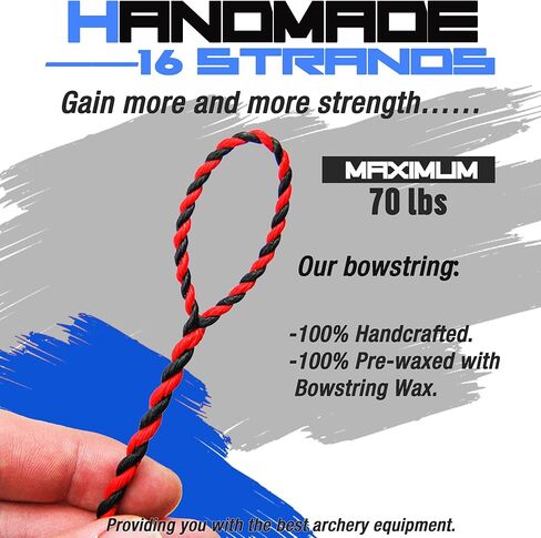 Flemish Twisting Archery Recurve Bowstring 40-70 Inch,Handmade Bowstrings 16 Strands with Bowstring Wax for Longbow Traditional Bow Recurve Bow Target Hunting in Saudi Arabia