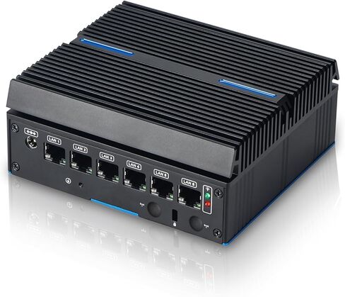 جهاز كمبيوتر صغير بدون مروحة لجدار الحماية 6 × Intel LAN Ethernet CORE 6006U، 8 جيجابايت DDR4 128 جيجابايت SSD بوابة الشبكة جهاز التوجيه الناعم AES NI/HD اختبار مع PF-Sense/OPN-Sense (Intel CORE 6006U) in Saudi Arabia
