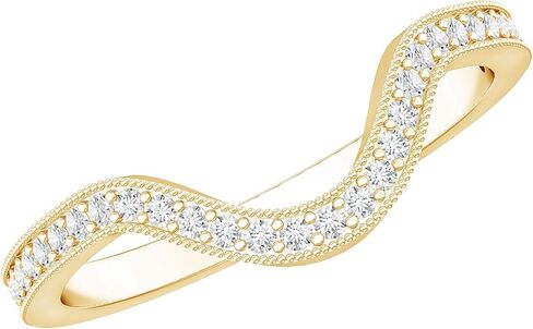 Certified Moissanite Enhancer Wedding Band D-Vs1 Quality, Moissanite Stackable Band For Women - Ready To Gift in Saudi Arabia