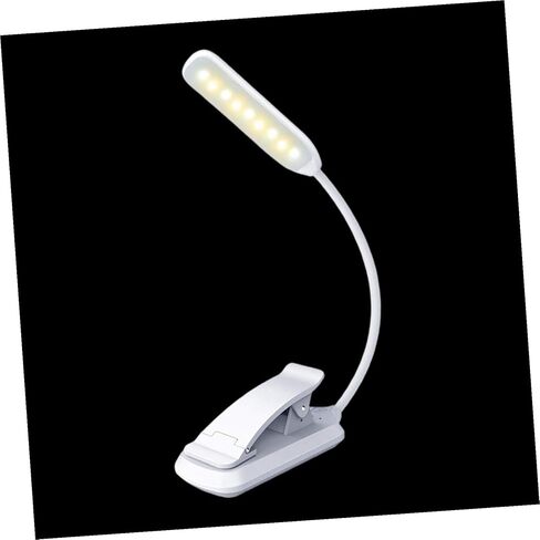 SHINEOFI USB Rechargeable LED Reading Book Light with Clip, White 88x40x220mm, Eye Protection Desk Lamp for Bedroom and Study, Night Light for Home and Dorm Use in Saudi Arabia