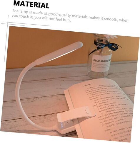 SHINEOFI USB Rechargeable LED Reading Book Light with Clip, White 88x40x220mm, Eye Protection Desk Lamp for Bedroom and Study, Night Light for Home and Dorm Use in Saudi Arabia
