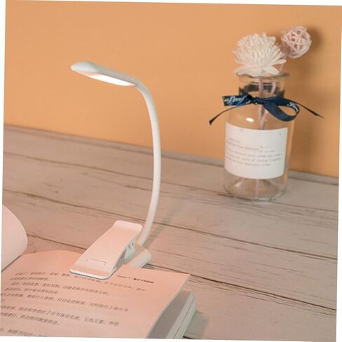 SHINEOFI USB Rechargeable LED Reading Book Light with Clip, White 88x40x220mm, Eye Protection Desk Lamp for Bedroom and Study, Night Light for Home and Dorm Use in Saudi Arabia