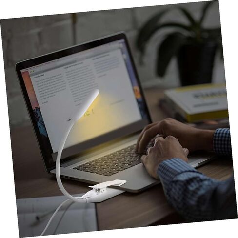 SHINEOFI USB Rechargeable LED Reading Book Light with Clip, White 88x40x220mm, Eye Protection Desk Lamp for Bedroom and Study, Night Light for Home and Dorm Use in Saudi Arabia
