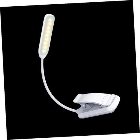 مصباح قراءة بمشبك LED قابل لإعادة الشحن USB من INOOMP، ضوء كتاب لحماية العين بتصميم أبيض مدمج 88 × 40 × 220 مم، دراسة ليلية محمولة ومصباح USB منزلي in Saudi Arabia