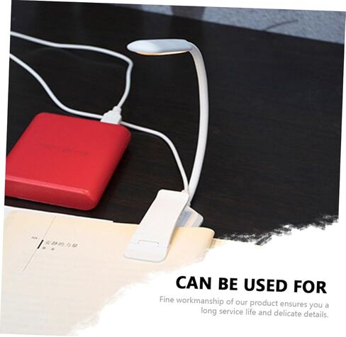 مصباح قراءة بمشبك LED قابل لإعادة الشحن USB من INOOMP، ضوء كتاب لحماية العين بتصميم أبيض مدمج 88 × 40 × 220 مم، دراسة ليلية محمولة ومصباح USB منزلي in Saudi Arabia