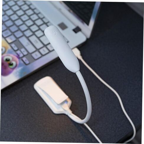 مصباح قراءة بمشبك LED قابل لإعادة الشحن USB من INOOMP، ضوء كتاب لحماية العين بتصميم أبيض مدمج 88 × 40 × 220 مم، دراسة ليلية محمولة ومصباح USB منزلي in Saudi Arabia