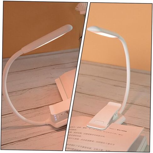 مصباح قراءة بمشبك LED قابل لإعادة الشحن USB من INOOMP، ضوء كتاب لحماية العين بتصميم أبيض مدمج 88 × 40 × 220 مم، دراسة ليلية محمولة ومصباح USB منزلي in Saudi Arabia