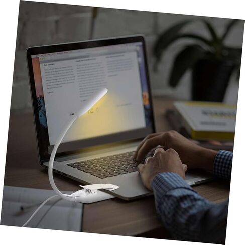 مصباح قراءة بمشبك LED قابل لإعادة الشحن USB من INOOMP، ضوء كتاب لحماية العين بتصميم أبيض مدمج 88 × 40 × 220 مم، دراسة ليلية محمولة ومصباح USB منزلي in Saudi Arabia