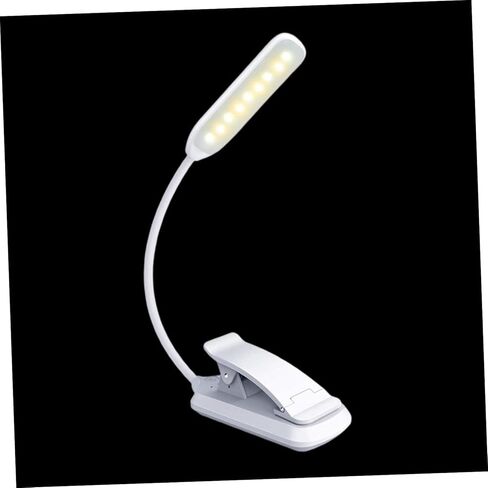 Mobestech USB قابل لإعادة الشحن LED حماية العين للقراءة، مصباح ليلي بلاستيكي أبيض مع مشبك قابل للتعديل للاستخدام في مسكن الطلاب والمكتب، 88 × 40 × 220 مم in Saudi Arabia
