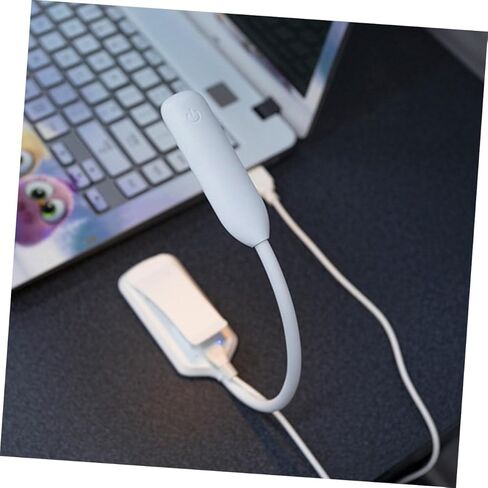 Mobestech USB قابل لإعادة الشحن LED حماية العين للقراءة، مصباح ليلي بلاستيكي أبيض مع مشبك قابل للتعديل للاستخدام في مسكن الطلاب والمكتب، 88 × 40 × 220 مم in Saudi Arabia