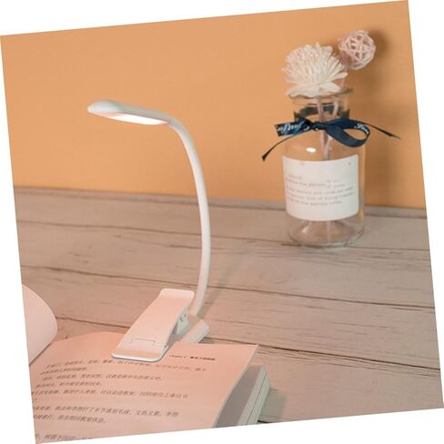 Mobestech USB قابل لإعادة الشحن LED حماية العين للقراءة، مصباح ليلي بلاستيكي أبيض مع مشبك قابل للتعديل للاستخدام في مسكن الطلاب والمكتب، 88 × 40 × 220 مم in Saudi Arabia