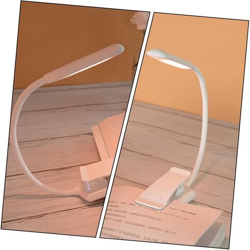 Mobestech USB قابل لإعادة الشحن LED حماية العين للقراءة، مصباح ليلي بلاستيكي أبيض مع مشبك قابل للتعديل للاستخدام في مسكن الطلاب والمكتب، 88 × 40 × 220 مم in Saudi Arabia