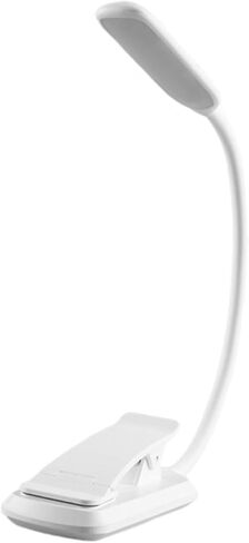 USB Rechargeable LED Eye-Care Book Light Clip, White 88×40×220mm, Small Portable Reading Lamp for Desk, Dormitory, and Bedside Night Lighting in Saudi Arabia