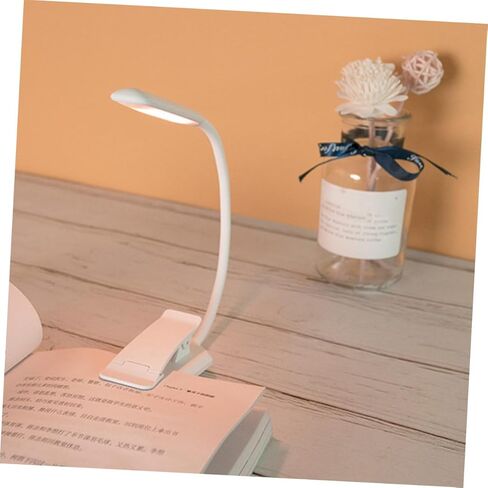 USB Rechargeable LED Eye-Care Book Light Clip, White 88×40×220mm, Small Portable Reading Lamp for Desk, Dormitory, and Bedside Night Lighting in Saudi Arabia