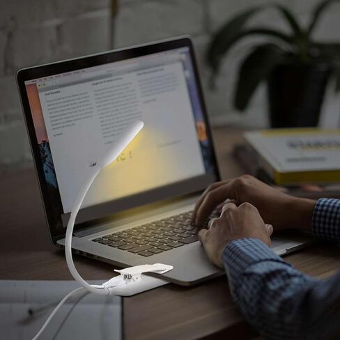 USB Rechargeable LED Eye-Care Book Light Clip, White 88×40×220mm, Small Portable Reading Lamp for Desk, Dormitory, and Bedside Night Lighting in Saudi Arabia