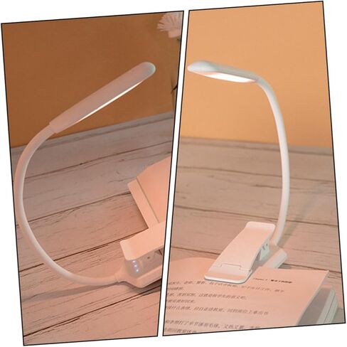 USB Rechargeable LED Eye-Care Book Light Clip, White 88×40×220mm, Small Portable Reading Lamp for Desk, Dormitory, and Bedside Night Lighting in Saudi Arabia