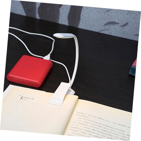 USB Rechargeable LED Eye-Care Book Light Clip, White 88×40×220mm, Small Portable Reading Lamp for Desk, Dormitory, and Bedside Night Lighting in Saudi Arabia