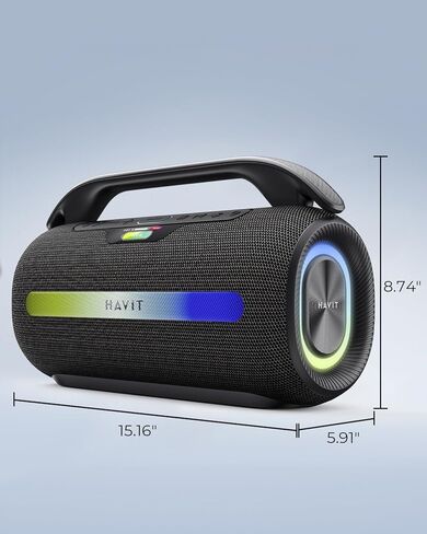 havit 120W Loud Bluetooth Speaker with Deep Bass, IPX6 Waterproof Outdoor Party Speaker, RGB Lights, 12H Playtime, TWS Pairing, Portable Speaker for Beach, Camping, Backyard in Kuwait