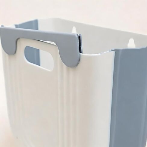 Collapsible Waste Bin for Kitchen, Kitchen Trash Can, Wall Mounted Waste Bin for Kitchen & Bathroom, Grey in Saudi Arabia