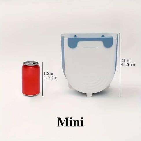 Collapsible Waste Bin for Kitchen, Kitchen Trash Can, Wall Mounted Waste Bin for Kitchen & Bathroom, Grey in Saudi Arabia