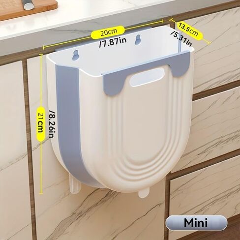 Collapsible Waste Bin for Kitchen, Kitchen Trash Can, Wall Mounted Waste Bin for Kitchen & Bathroom, Grey in Saudi Arabia