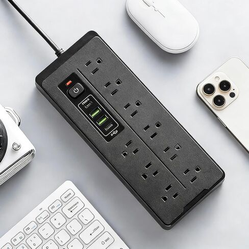 9 منافذ قطاع الطاقة مع منافذ USB 78 بوصة محطة شحن سطح المكتب لمكتب المنزل وغرفة النوم in Saudi Arabia