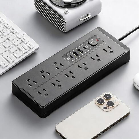 9 منافذ قطاع الطاقة مع منافذ USB 78 بوصة محطة شحن سطح المكتب لمكتب المنزل وغرفة النوم in Saudi Arabia