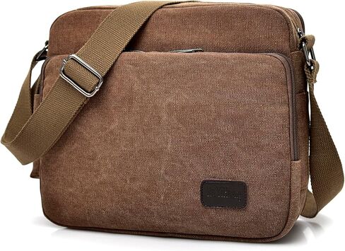 Ashioup Canvas Messenger Bag for Men with built in Wallet Pockets Multifunctional Shoulder Bag Outdoor Sports Crossbody Bag in Kuwait