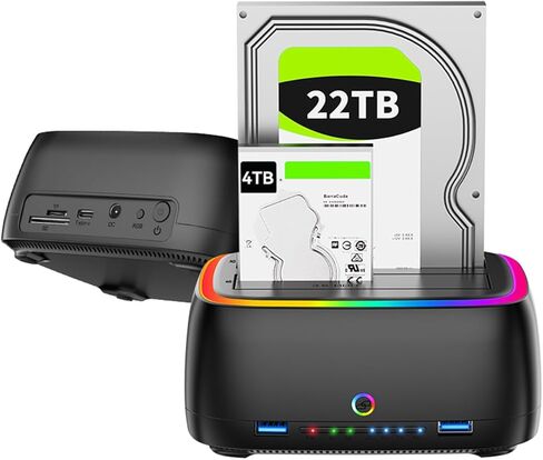 ناسخ محرك الأقراص الصلبة ثنائي الخليج/مستنسخ USB 3.0 إلى محطة إرساء SATA I/II/III، قاعدة توصيل HDD/SSD خارجية مع محور USB وقارئ بطاقة SD/TF لمحركات الأقراص 2.5/3.5 بوصة، دعم 20+ تيرابايت in Kuwait