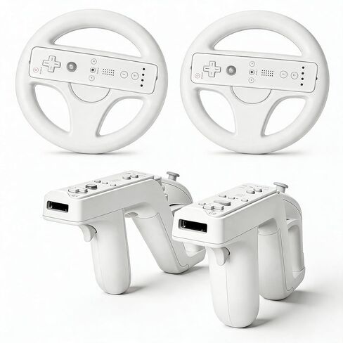 مجموعة مسدس وعجلة قيادة DSDFPFG لجهاز التحكم عن بعد لجهاز Wii، وملحقات الألعاب لألعاب Nintendo Wii وWii U، وألعاب الرماية، وألعاب السباق، وWii Mari Kart in Saudi Arabia