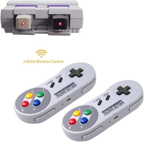 2-Pack 2.4G Wireless Retro Controller Suitable for SNES Classic Version (SNES Mini) or SFC Classic Version (SFC Mini), Joystick Game Controller with USB Wireless Receiver Supported for PC, MacBook in Saudi Arabia