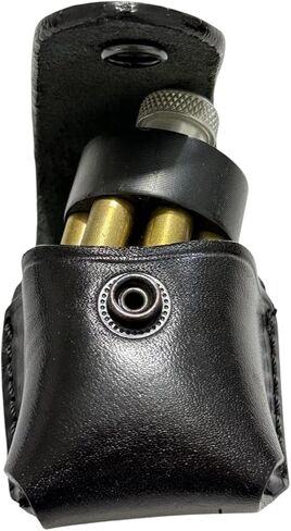 (حافظات السيف) حامل/علبة/حقيبة لـ 357 Magnum 6 & 7 Shots، 44 Magnum 5 Shot، S&W .38 Special 6 Shot speedloaders جلد طبيعي مصنوع يدويًا! البني والأسود (أسود) in Saudi Arabia