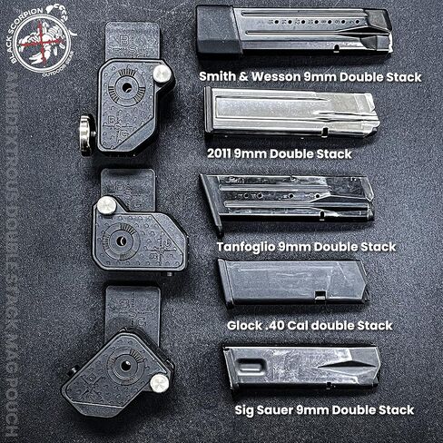 Scorpion Gear Ambidextrous Double Stack Magazine Pouch w/ 1x Magnet fits 9mm .40 SW Magazines - 4 Pcs in Saudi Arabia