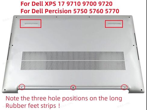 Laptop Rubber Feet Strips Replacement for DELL XPS 17 9710 9700 9720 Percision 5750 5760 5770 Laptop Bottom Case Nonskid Silicone Bumper Rubber Strips Silver 3pcs in Saudi Arabia