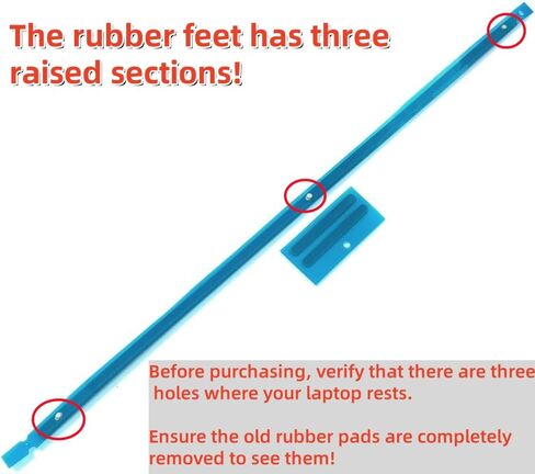 Laptop Rubber Feet Strips Replacement for DELL XPS 17 9710 9700 9720 Percision 5750 5760 5770 Laptop Bottom Case Nonskid Silicone Bumper Rubber Strips Silver 3pcs in Saudi Arabia