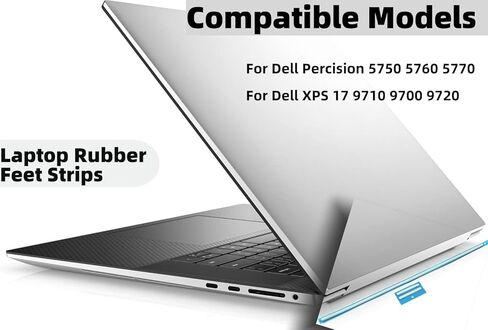Laptop Rubber Feet Strips Replacement for DELL XPS 17 9710 9700 9720 Percision 5750 5760 5770 Laptop Bottom Case Nonskid Silicone Bumper Rubber Strips Silver 3pcs in Saudi Arabia