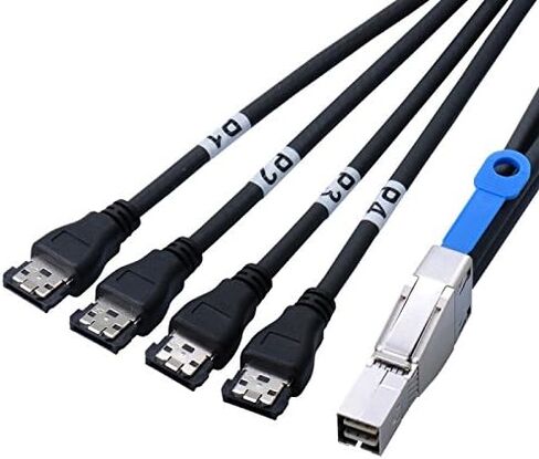 مضيف SAS HD SFF-8644 إلى 4 كابل eSATA Fanout - 1 متر | كابل SAS HD عالي الأداء إلى eSATA لنقل بيانات موثوق به in Kuwait
