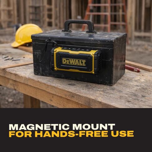 DEWALT Heavy Duty Magnetic ToughSound Pro Bluetooth Speaker – 22W Jobsite Wireless Portable Speaker w/Built-in Magnets, IP67 Dust & Waterproof, 14H Runtime, Auracast Multi-Speaker Linking & EQ Modes in Saudi Arabia