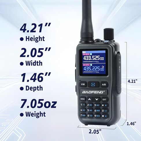 Baofeng UV-5R Mini Dual Band Two-Way Radio with Earpiece, 5W High Power, 999 Channels, Bluetooth Programmable with NOAA Weather Alert, USB-C Fast Charging for Outdoor Emergency Hunting, Grey 1 Pack in Saudi Arabia