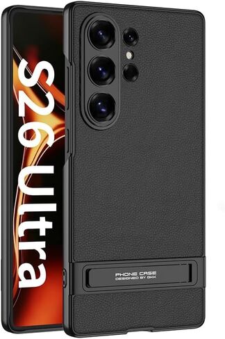 حافظة Lunivop متوافقة مع حافظة Samsung Galaxy S26 Ultra ولوحة خلفية من جلد البولي يوريثان مع واقي مدمج قابل للتعديل وغطاء هاتف نحيف لهاتف Samsung Galaxy S26 Ultra 6.9 بوصة (ألياف الكربون) in Kuwait