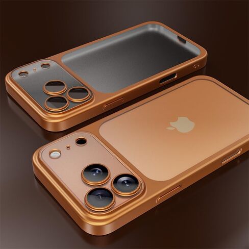 Suitable for iPhone 17 Pro Max Slim Matte Phone Case,Anti-Fingerprint Protective Cover with Camera Protection, Lightweight Skin-Friendly PC Phone case Transparent Back (Orange) in Saudi Arabia