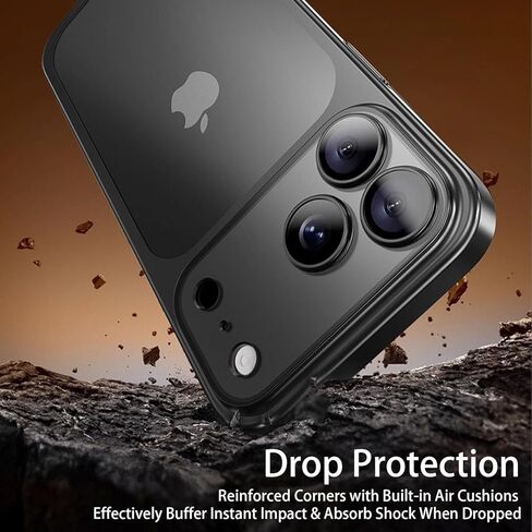 Suitable for iPhone 17 Pro Max Slim Matte Phone Case,Anti-Fingerprint Protective Cover with Camera Protection, Lightweight Skin-Friendly PC Phone case Transparent Back (Orange) in Saudi Arabia