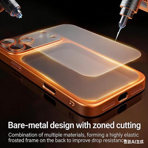 Suitable for iPhone 17 Pro Max Slim Matte Phone Case,Anti-Fingerprint Protective Cover with Camera Protection, Lightweight Skin-Friendly PC Phone case Transparent Back (Orange) in Saudi Arabia