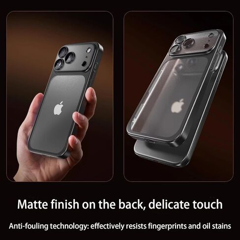 Suitable for iPhone 17 Pro Max Slim Matte Phone Case,Anti-Fingerprint Protective Cover with Camera Protection, Lightweight Skin-Friendly PC Phone case Transparent Back (Orange) in Saudi Arabia