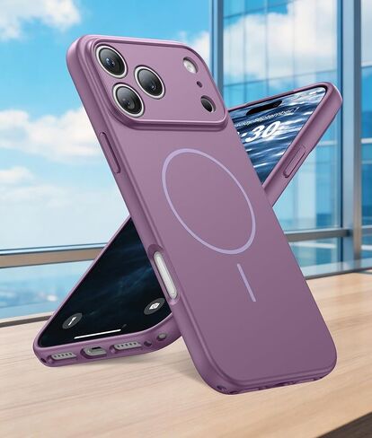 for iPhone 14 Pro Max Case: [Compatible with Magsafe] Solid Matte Cases [Full Camera Protection] Military Grade Shockproof Protective Phone Cover (Purple) in Saudi Arabia