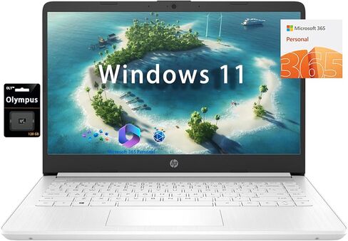 كمبيوتر محمول HP للأعمال مقاس 14 بوصة عالي الدقة، Intel Quad-Core N150، ذاكرة الوصول العشوائي 8 جيجابايت، 128 جيجابايت UFS، سنة واحدة للمكتب 365، تصميم نحيف، كاميرا ويب، HDMI، بلوتوث، WiFi، Win 11 S، Honey Lavender in Saudi Arabia