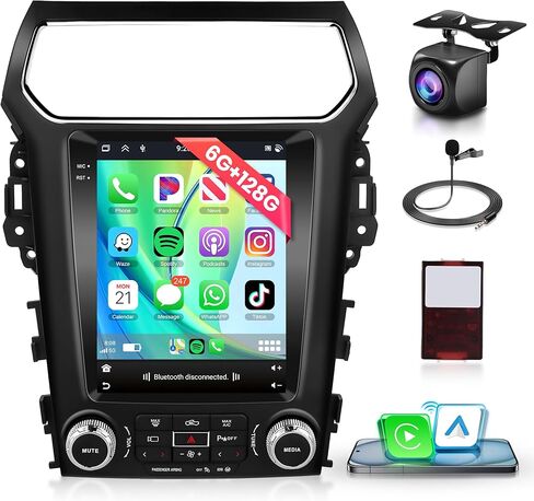 8Core 4G+64G Android 15 Car Stereo Radio for Ford Explorer 2011-2019, Rimoody CarPlay Android Auto 9.7 inch Vertical Touchscreen GPS WiFi Mirror Link Bluetooth FM/RDS EQ USB + Backup Camera in Saudi Arabia