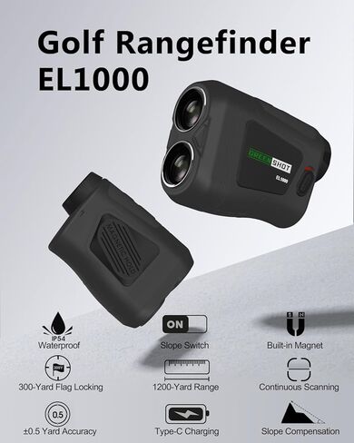 Golf Range Finder with Slope - 1200 Yards Range Finder Golf, 6X Magnification Golf Range Finder Magnetic with Flag Pole Locking Vibration, Rechargeable Golf Accessories for Men in Saudi Arabia