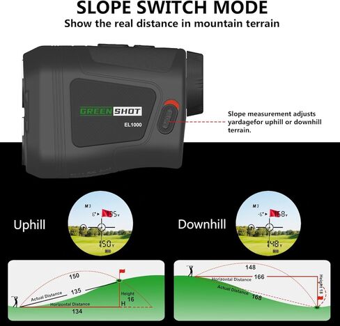 Golf Range Finder with Slope - 1200 Yards Range Finder Golf, 6X Magnification Golf Range Finder Magnetic with Flag Pole Locking Vibration, Rechargeable Golf Accessories for Men in Saudi Arabia